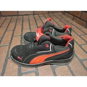 PUMA Silverstone Low SD Composite Toe Blk/Red Suede Safety Shoes Size 7